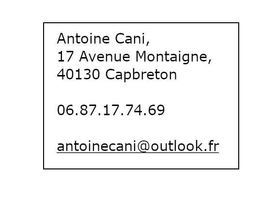 adresse Antoine Cani